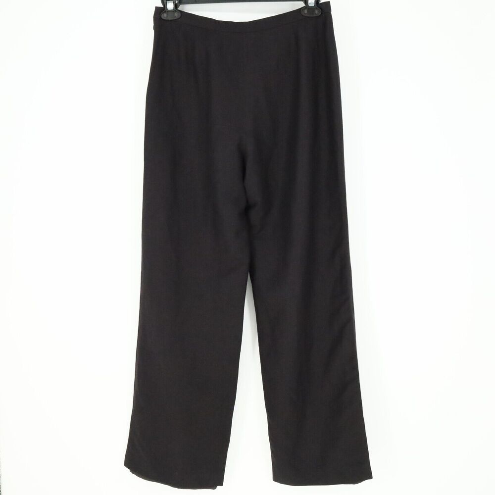 Kasper Dress Pants Womens 8 Black Linen Blend Wide Leg Lined Side Zipper Career - Picture 11 of 12